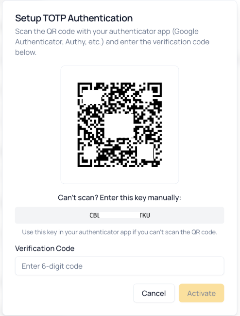 2FA QR Code Scan