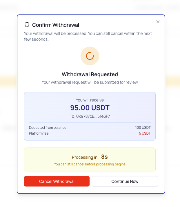 Countdown Cancel Window