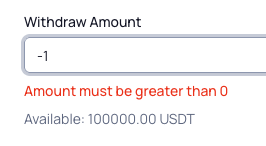 Enter Amount Validation Min