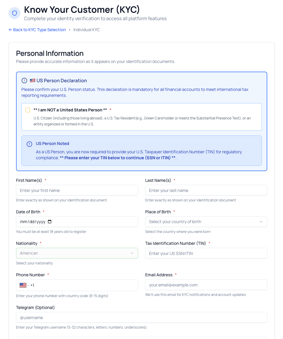 KYC Individual Form