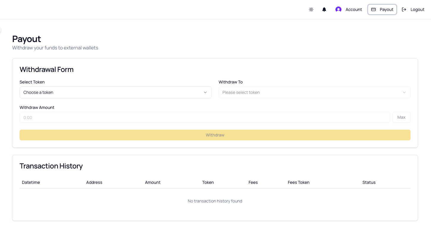 Payout Page Overview