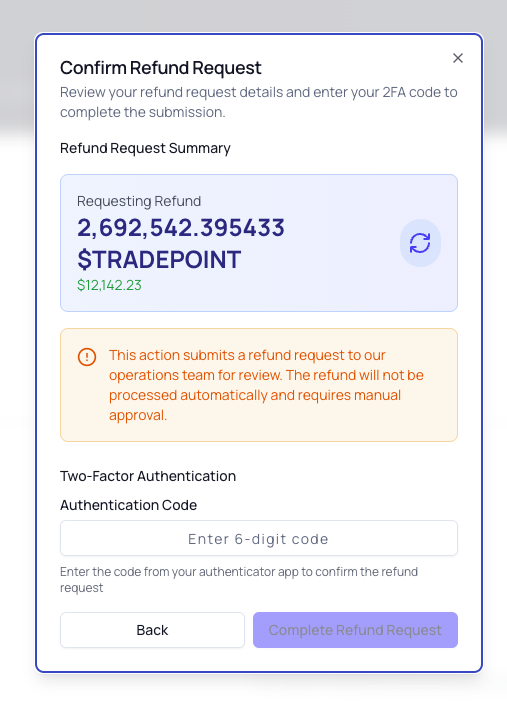 Refund 2FA Verification