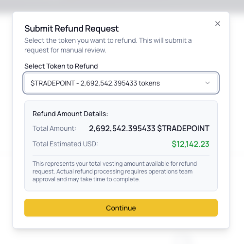 Select Refund Address