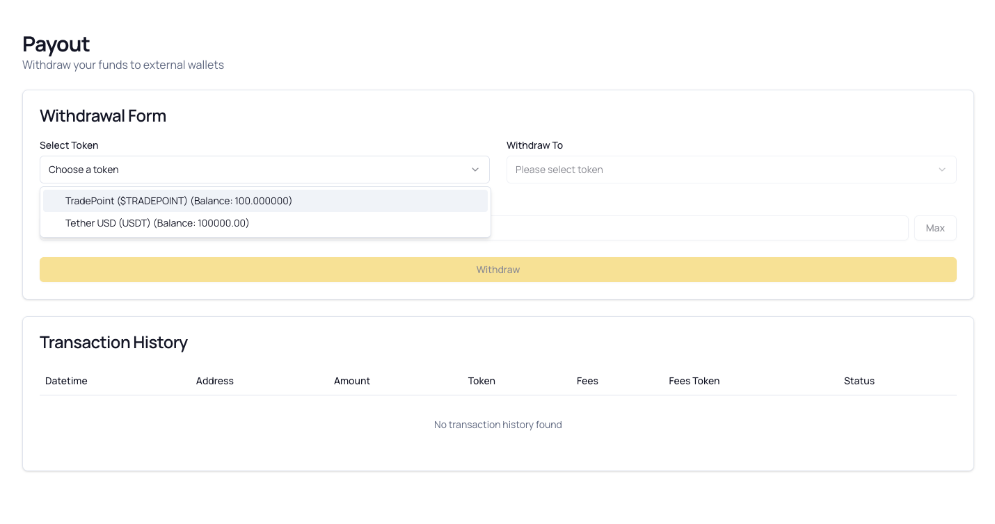 Select Token Dropdown